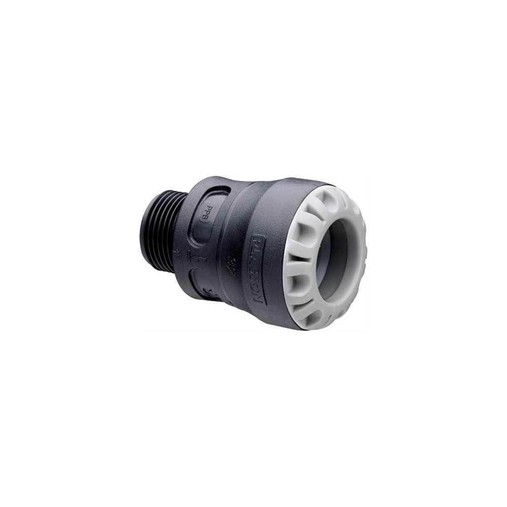 Produktbild för PLASTLINE Push-In rak koppling 32 mm x 1" muffnippel för dra...