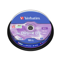 Produktbild för Verbatim - DVD+R DL x 10 - 8.5 GB - lagringsmedier