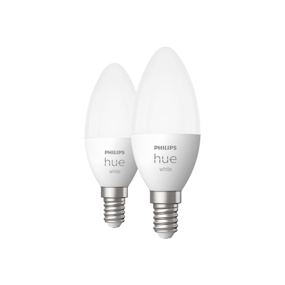 Produktbild för Philips Hue - LED-glödlampa - form: ljus - E14 - 5.5 W - varmt vitt ljus - 2700 K - vit (paket om 2)