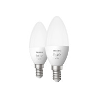 Produktbild för Philips Hue - LED-glödlampa - form: ljus - E14 - 5.5 W - varmt vitt ljus - 2700 K - vit (paket om 2)