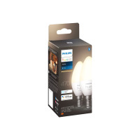 Produktbild för Philips Hue - LED-glödlampa - form: ljus - E14 - 5.5 W - varmt vitt ljus - 2700 K - vit (paket om 2)
