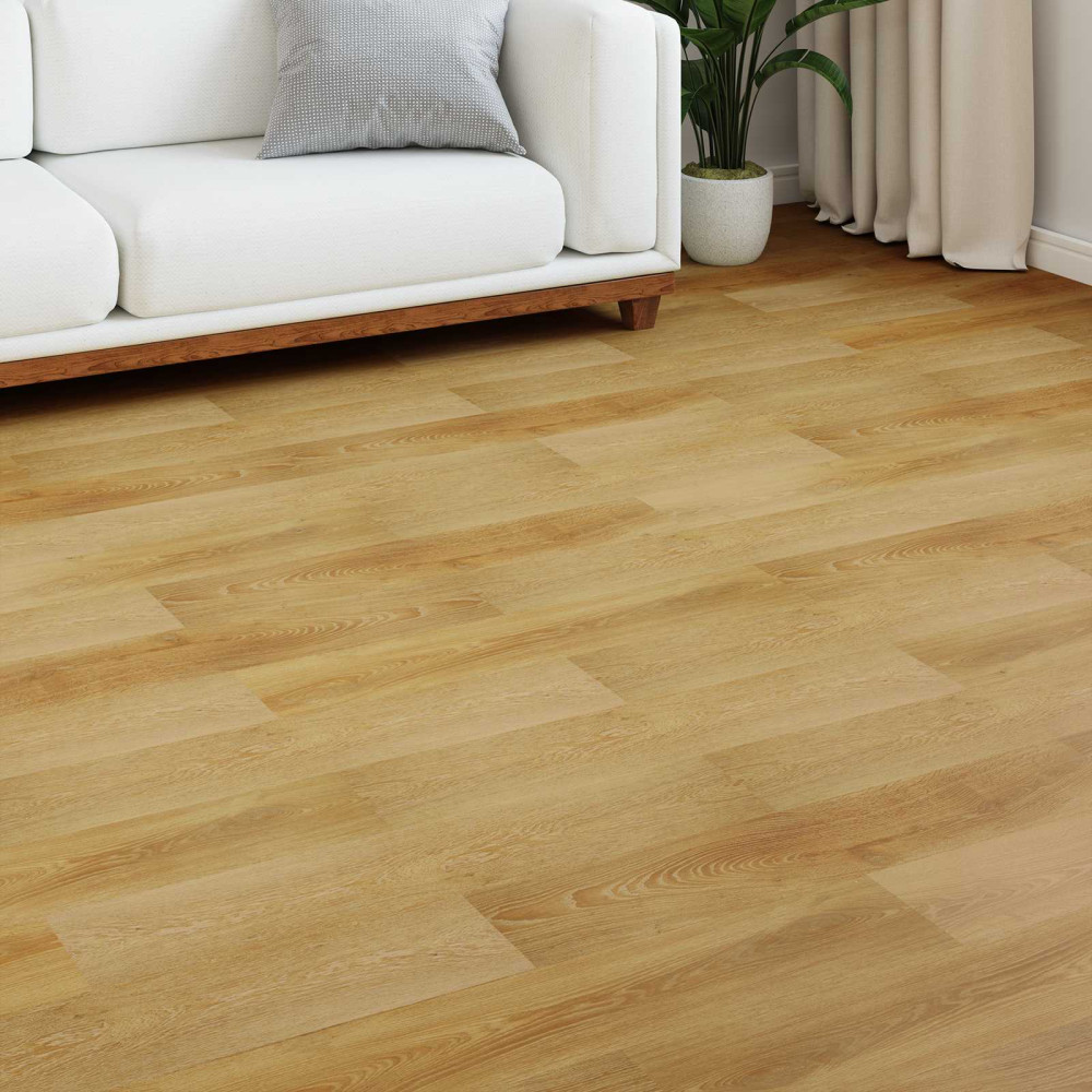 Produktbild för Laminatgolv 5 pcs Gulbrun 101 x 20 x 0,8 cm Konstruerat trä