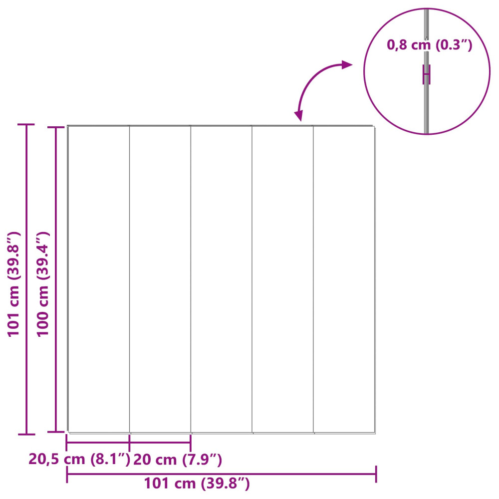Produktbild för Laminatgolv 5 pcs Ljus Grädde 101 x 20 x 0,8 cm Konstruerat trä
