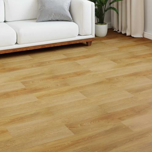 vidaXL Laminatgolv 15 pcs Gulbrun 101 x 20 x 0,8 cm Konstruerat trä