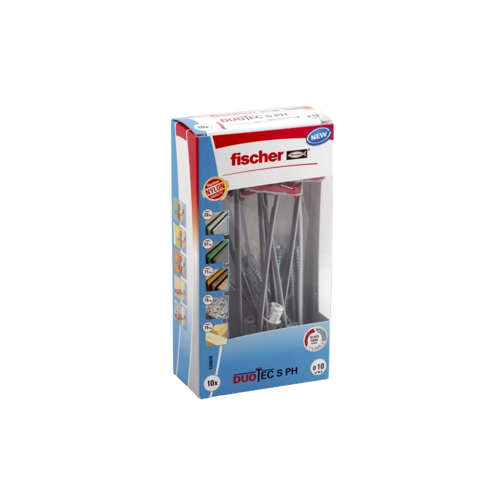 Produktbild för Fischer DUOTEC 10 S PH LD, Expansionsankare, Betong, Metall,...