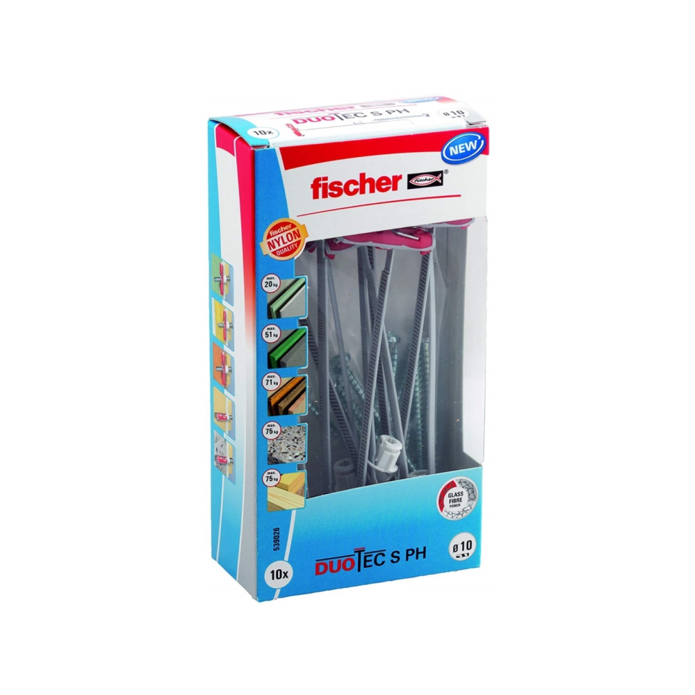 Produktbild för Fischer DUOTEC 10 S PH LD, Expansionsankare, Betong, Metall,...