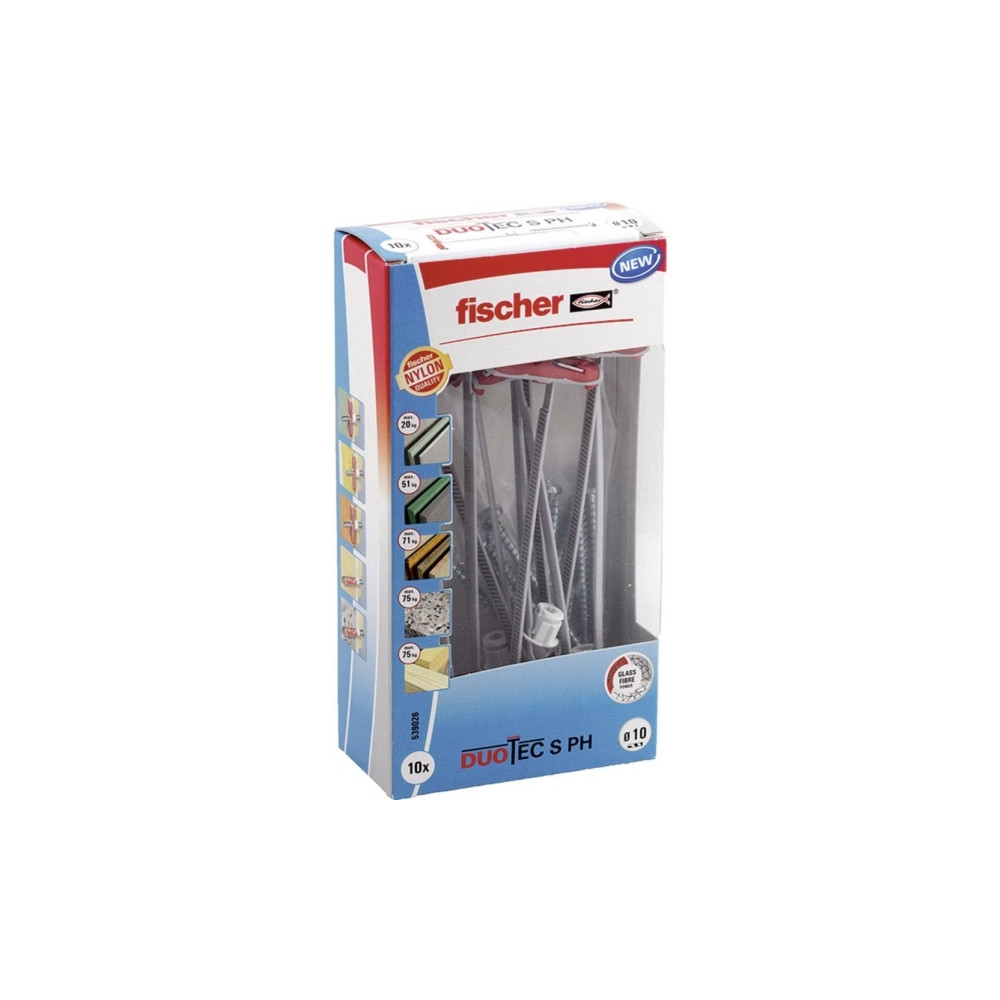 Produktbild för Fischer DUOTEC 10 S PH LD, Expansionsankare, Betong, Metall,...