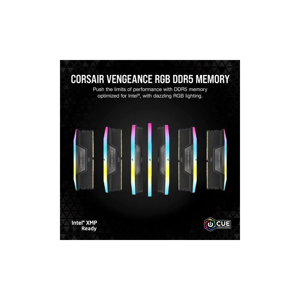 Produktbild för CORSAIR Vengeance RGB - DDR5 - sats - 64 GB: 4 x 16 GB - DIMM 288-pin - 6600 MHz / PC5-52800 - ej buffrad