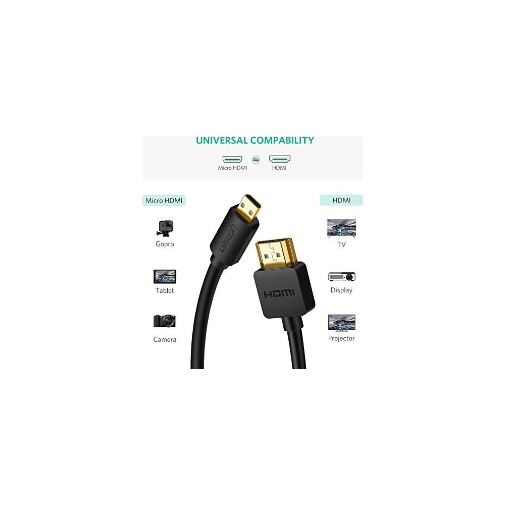 Produktbild för Ugreen 30104, 3 m, HDMI Typ D (micro), HDMI Typ A (standard)...