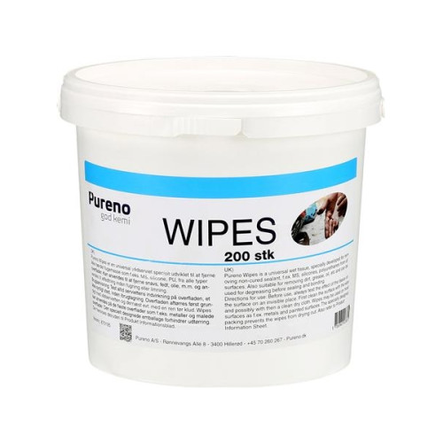 Pureno A/S Industri wipes 200 st för att ta bort smuts, fett, olja m.m....