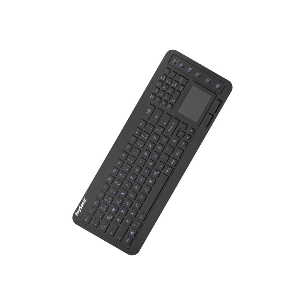 Produktbild för KeySonic KSK-6231INEL - tangentbord - med pekplatta - tysk - svart Inmatningsenhet