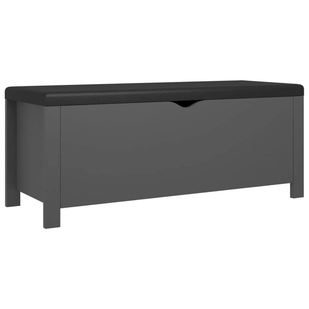 Produktbild för Förvaringslåda med kudde grå 105x40x45 cm
