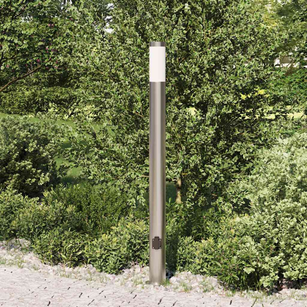 Produktbild för Pollare med uttag 110 cm rostfritt stål IP44