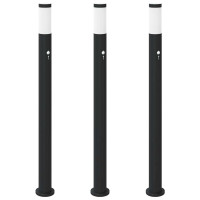 Produktbild för Pollare med sensor 3 st 110 cm rostfritt stål IP44