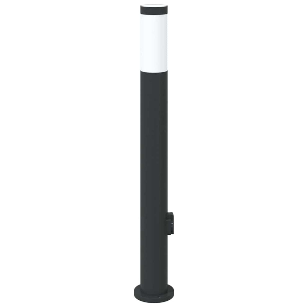 Produktbild för Pollare med uttag 80 cm rostfritt stål IP44