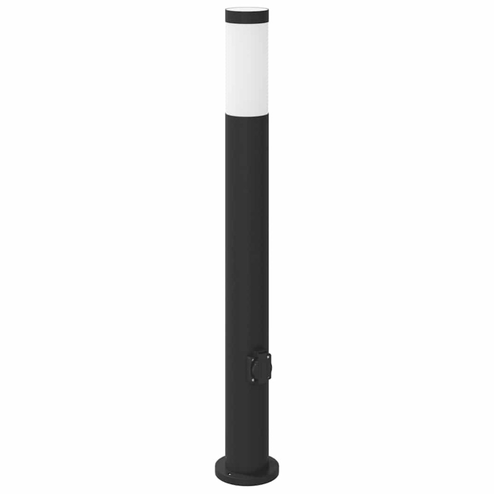 Produktbild för Pollare med uttag 3 st 80 cm rostfritt stål IP44