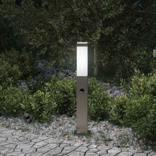 vidaXL Pollare med sensor 50 cm rostfritt stål IP44