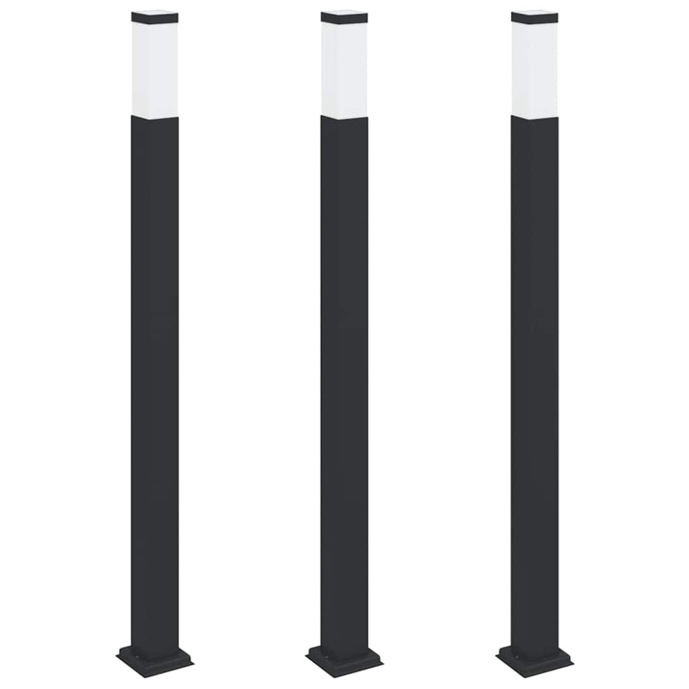 Produktbild för Pollare 3 st 110 cm svarta IP44