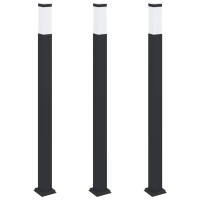 Produktbild för Pollare 3 st 110 cm svarta IP44