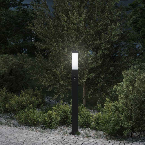 vidaXL Pollare med sensor 80 cm svart IP44