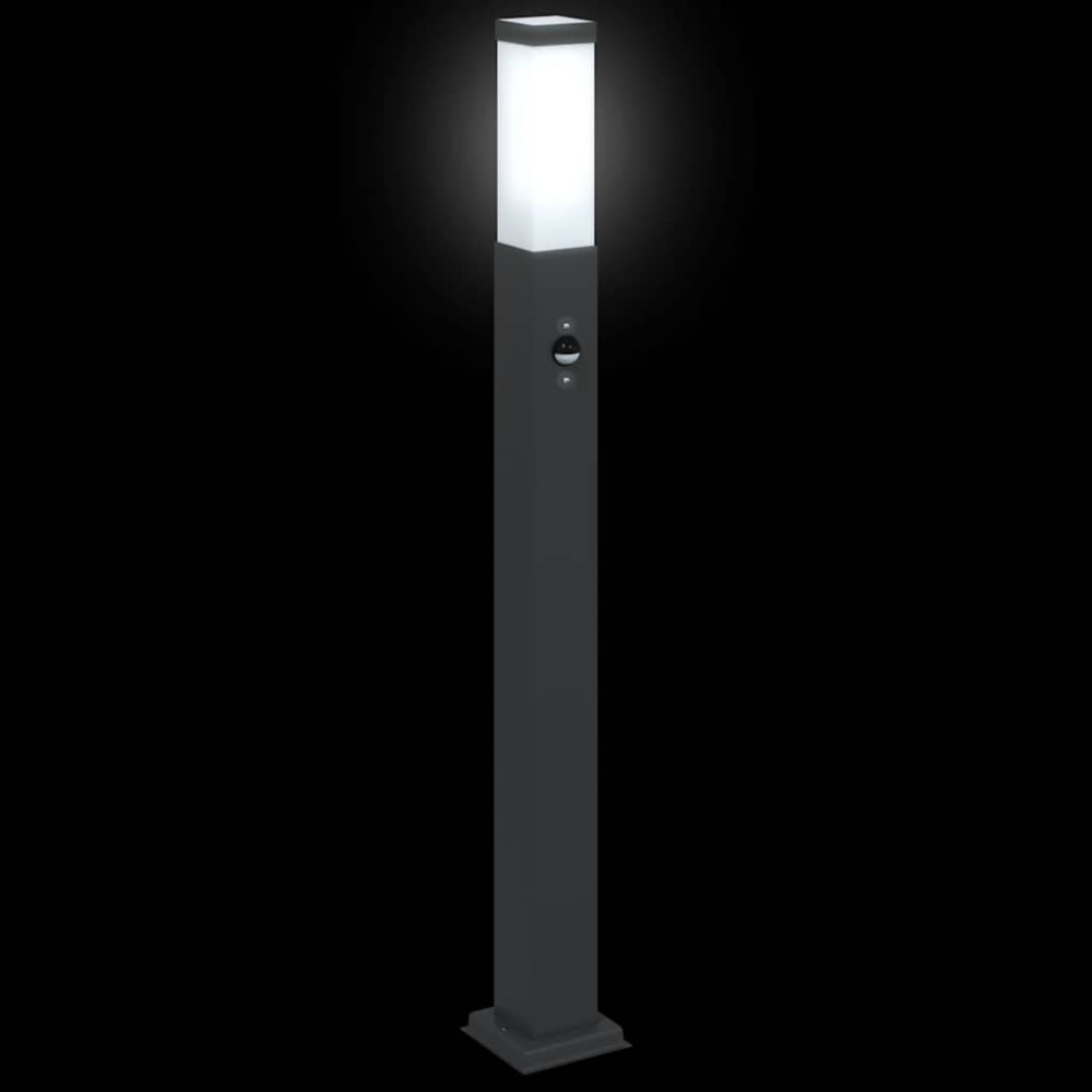 Produktbild för Pollare med sensor 3 st 80 cm svart IP44