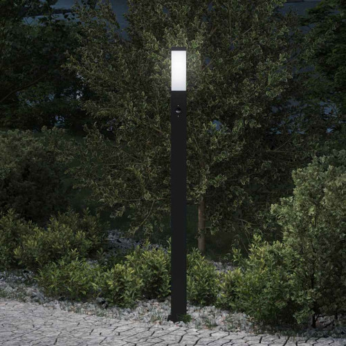 vidaXL Pollare med sensor 110 cm svart IP44