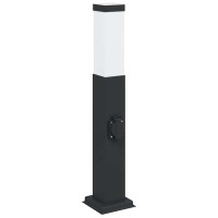 Produktbild för Pollare med uttag 50 cm svart IP44