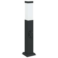 Produktbild för Pollare med uttag 3 st 50 cm svart IP44