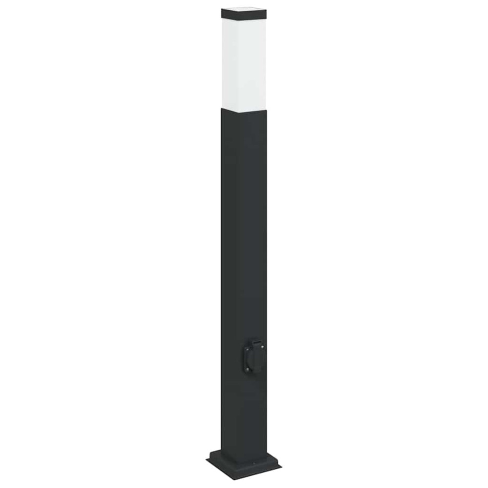 Produktbild för Pollare med uttag 80 cm svart IP44