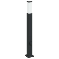 Produktbild för Pollare med uttag 80 cm svart IP44