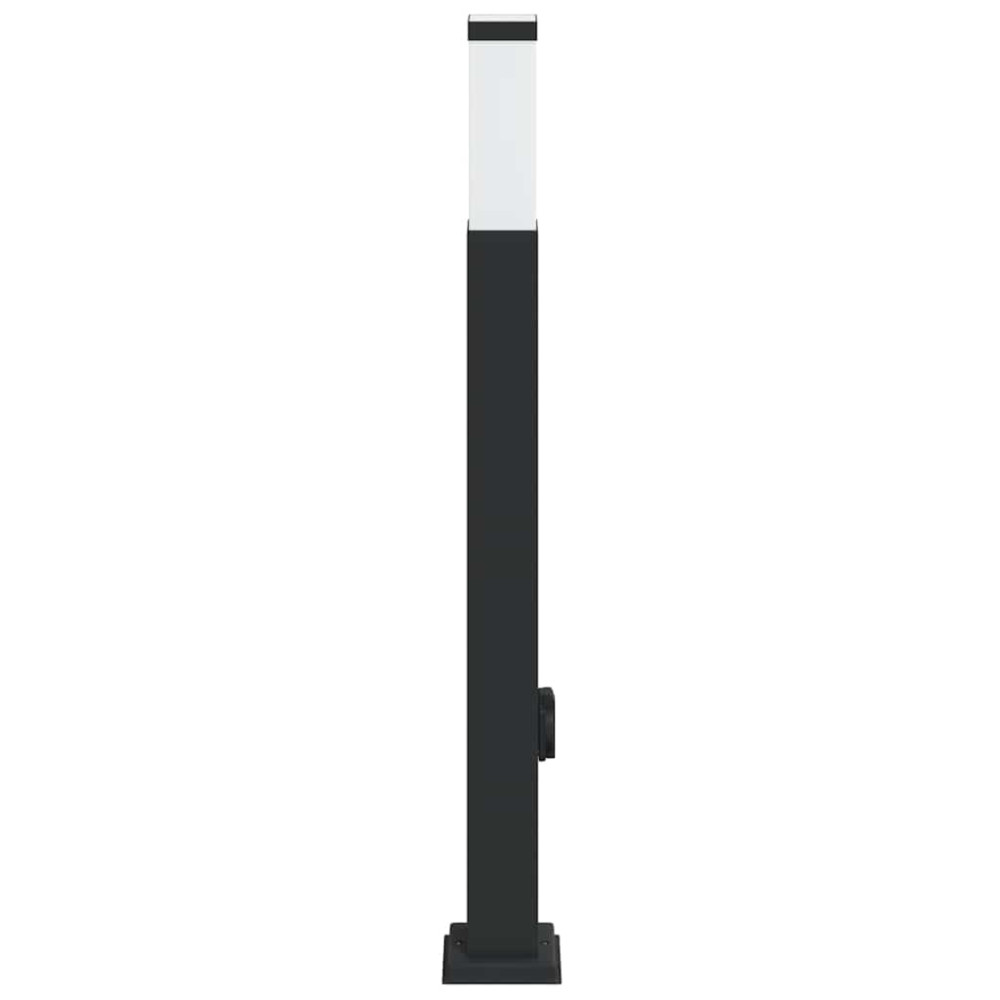 Produktbild för Pollare med uttag 80 cm svart IP44