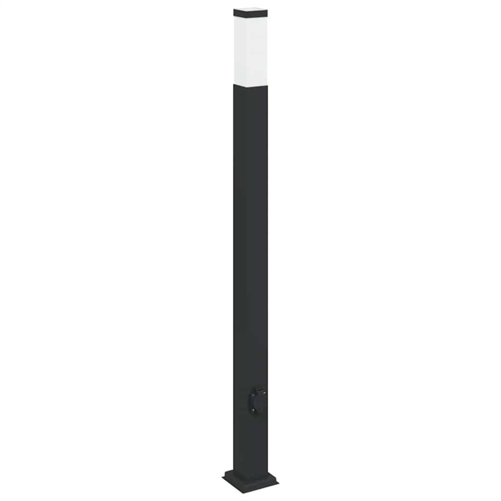Produktbild för Pollare med uttag 3 st 110 cm svart IP44