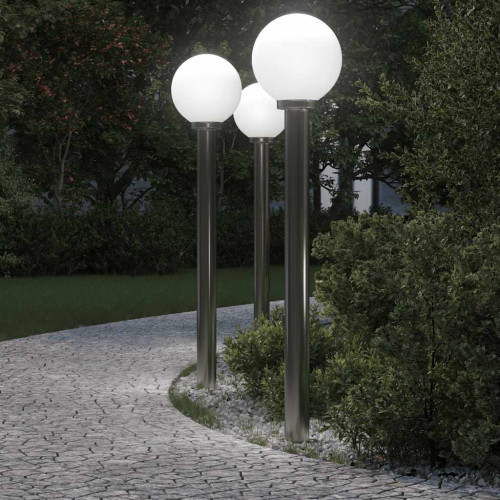 vidaXL Pollare 3 st 120 cm rostfritt stål IP44