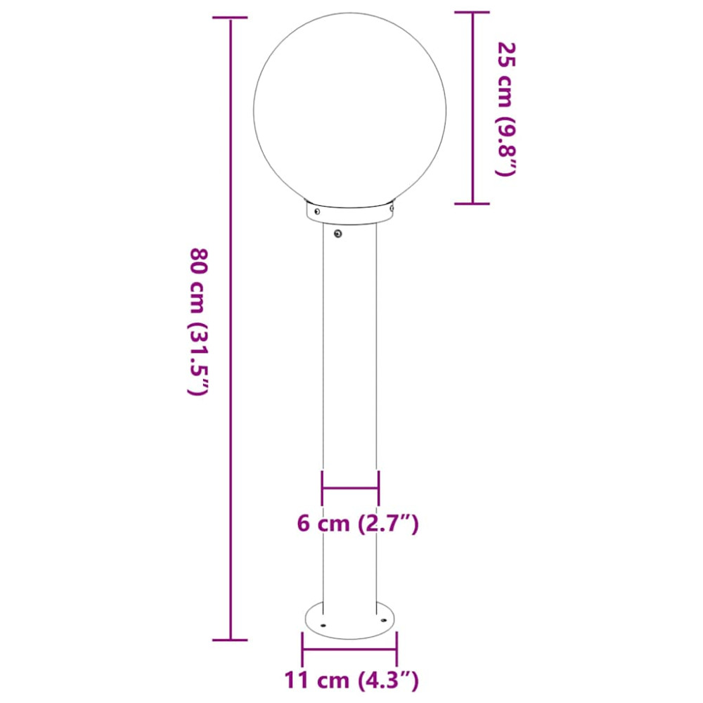 Produktbild för Pollare 80 cm svart IP44