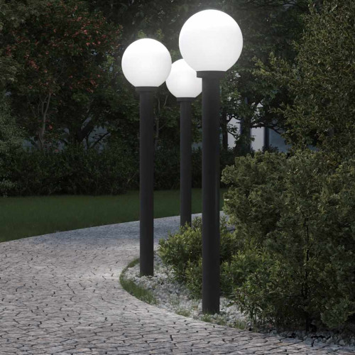 vidaXL Pollare 3 st 120 cm svart IP44