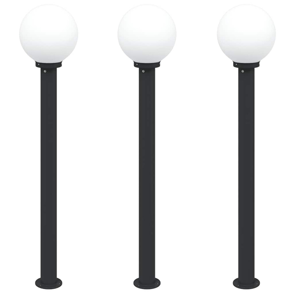 Produktbild för Pollare 3 st 120 cm svart IP44