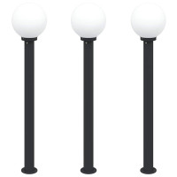 Produktbild för Pollare 3 st 120 cm svart IP44