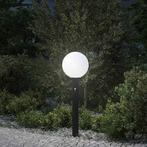 vidaXL Pollare med sensor 80 cm svart IP44