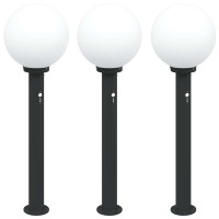 Produktbild för Pollare med sensor 3 st 80 cm svart IP44