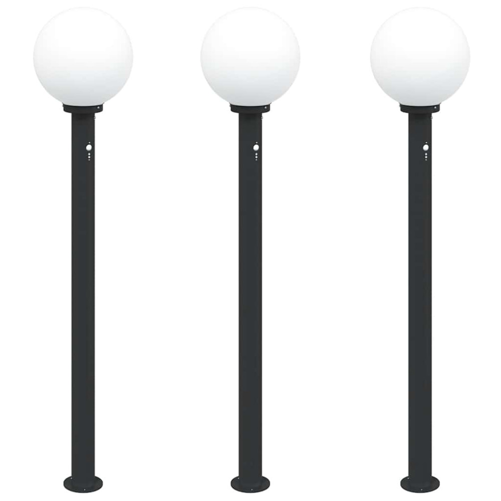 Produktbild för Pollare med sensor 3 st 120 cm svart IP44
