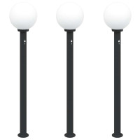 Produktbild för Pollare med sensor 3 st 120 cm svart IP44