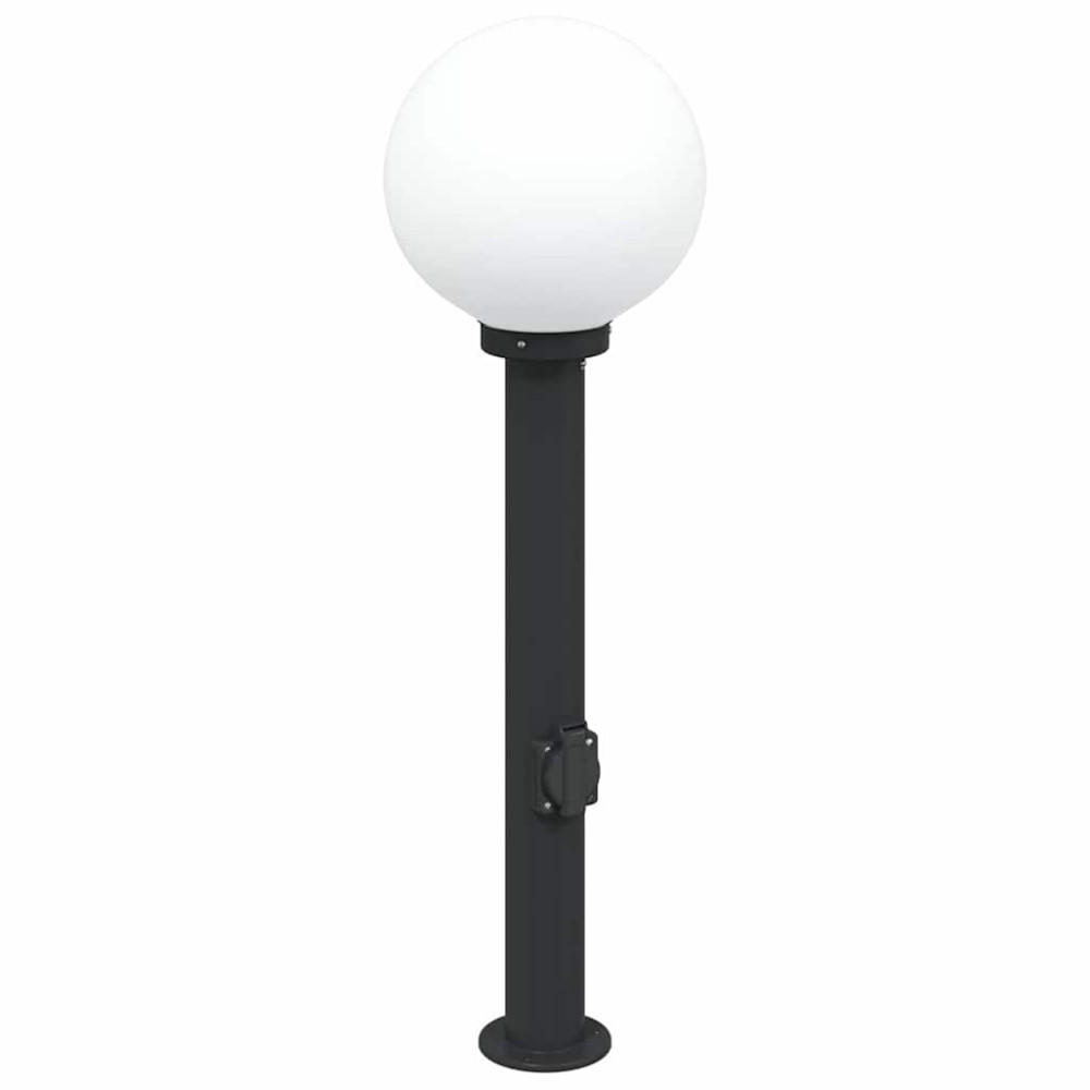 Produktbild för Pollare med uttag 80 cm svart IP44