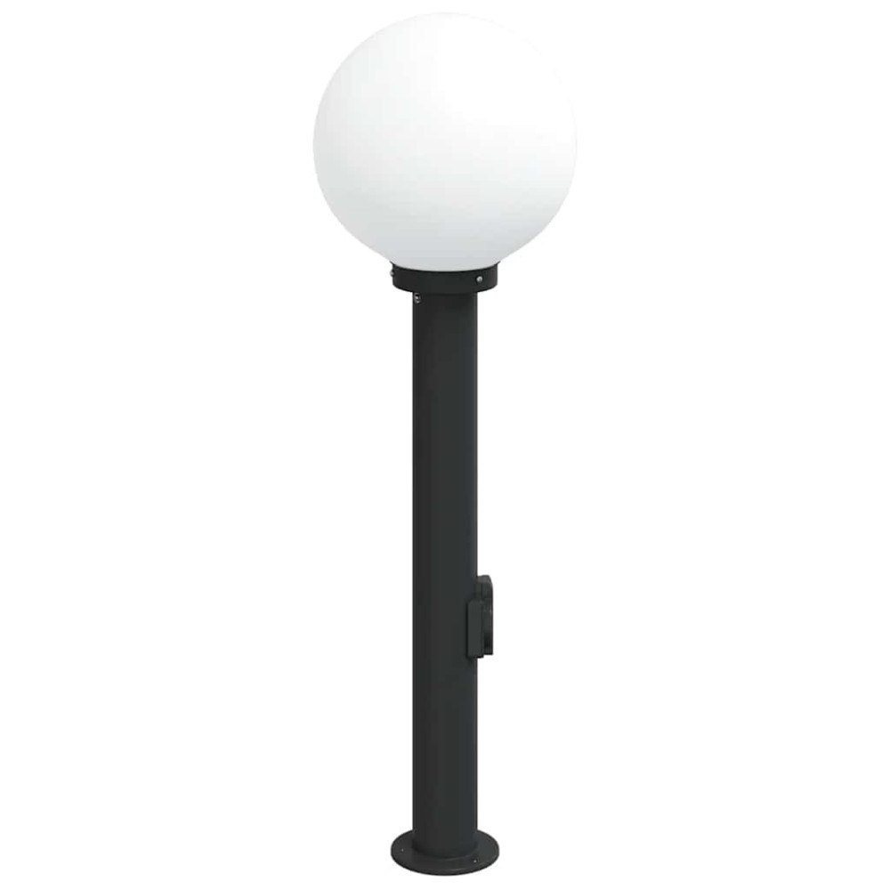 Produktbild för Pollare med uttag 80 cm svart IP44