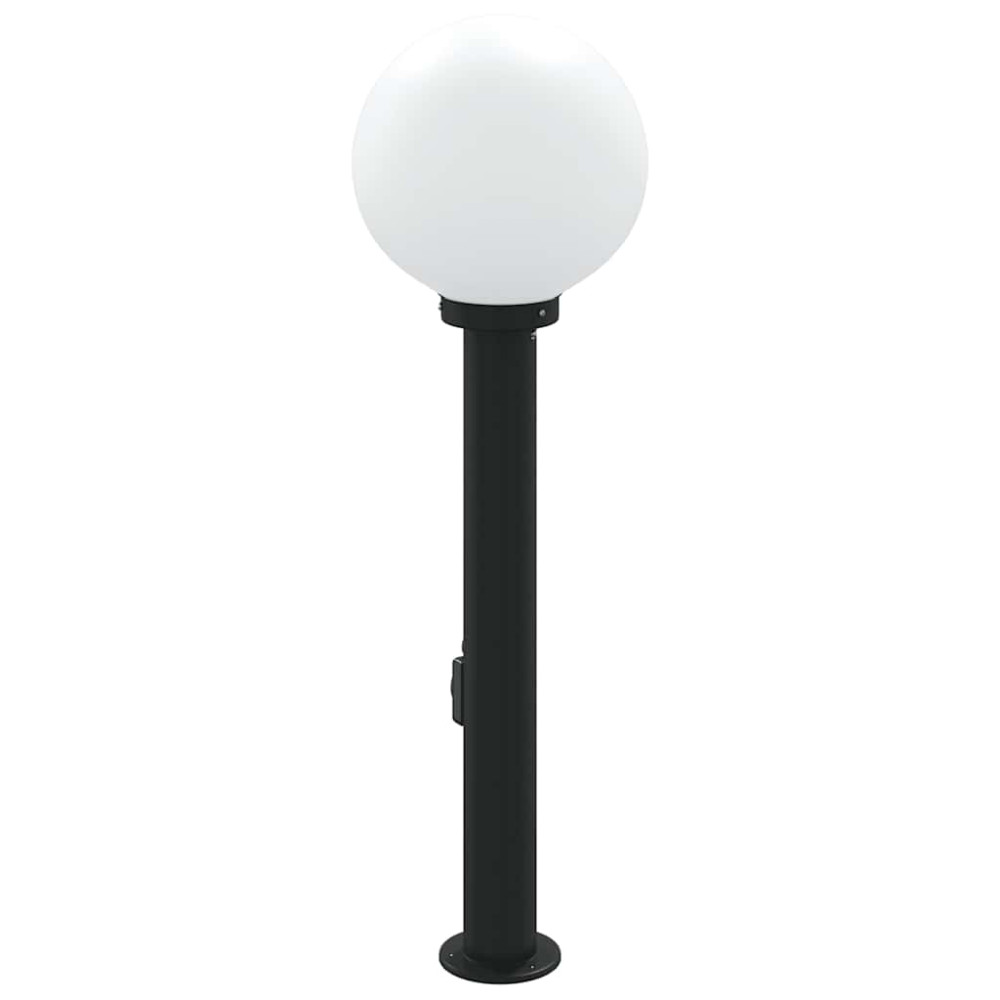 Produktbild för Pollare med uttag 80 cm svart IP44