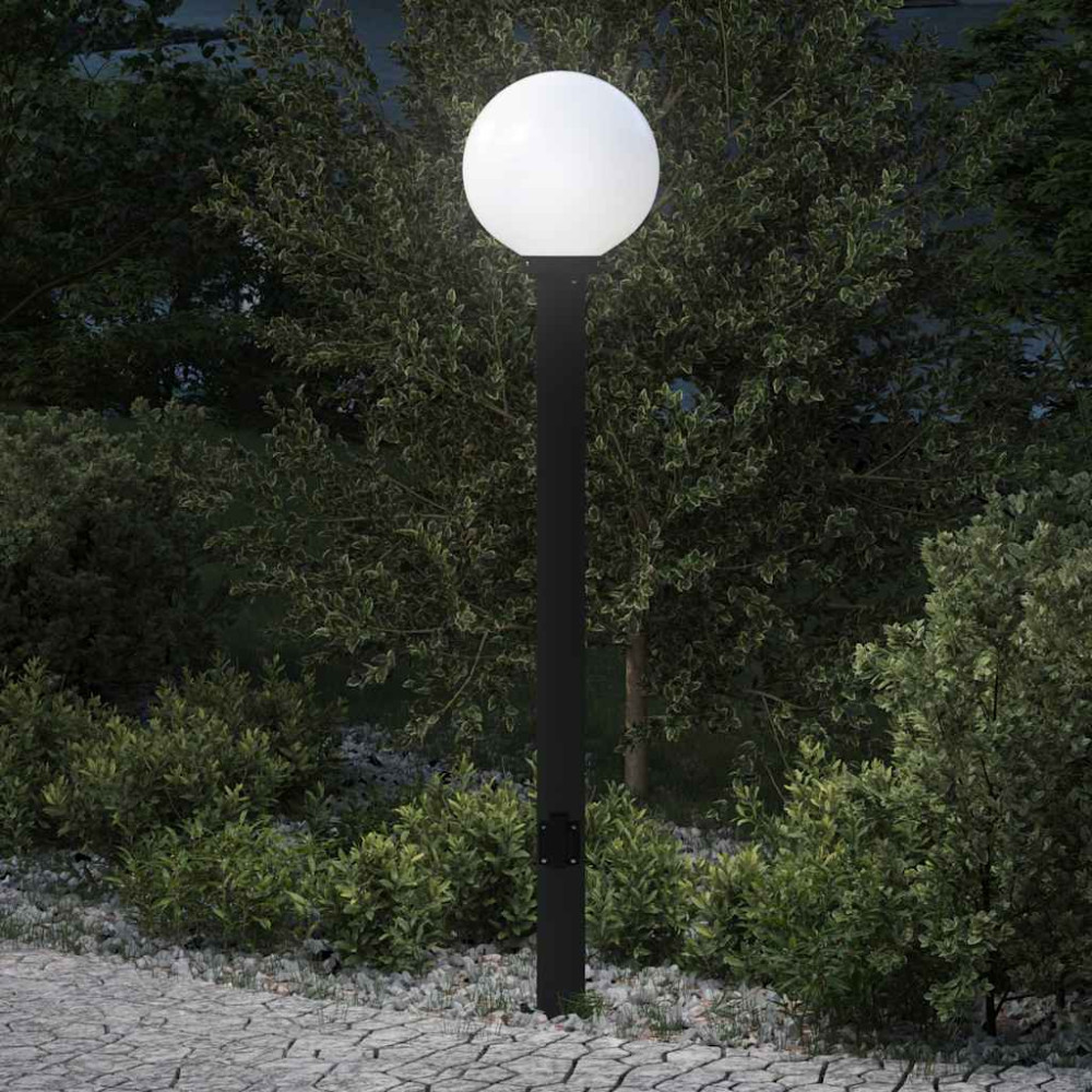 Produktbild för Pollare med uttag 120 cm svart IP44