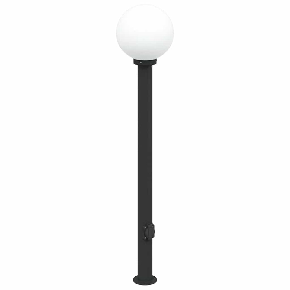 Produktbild för Pollare med uttag 120 cm svart IP44