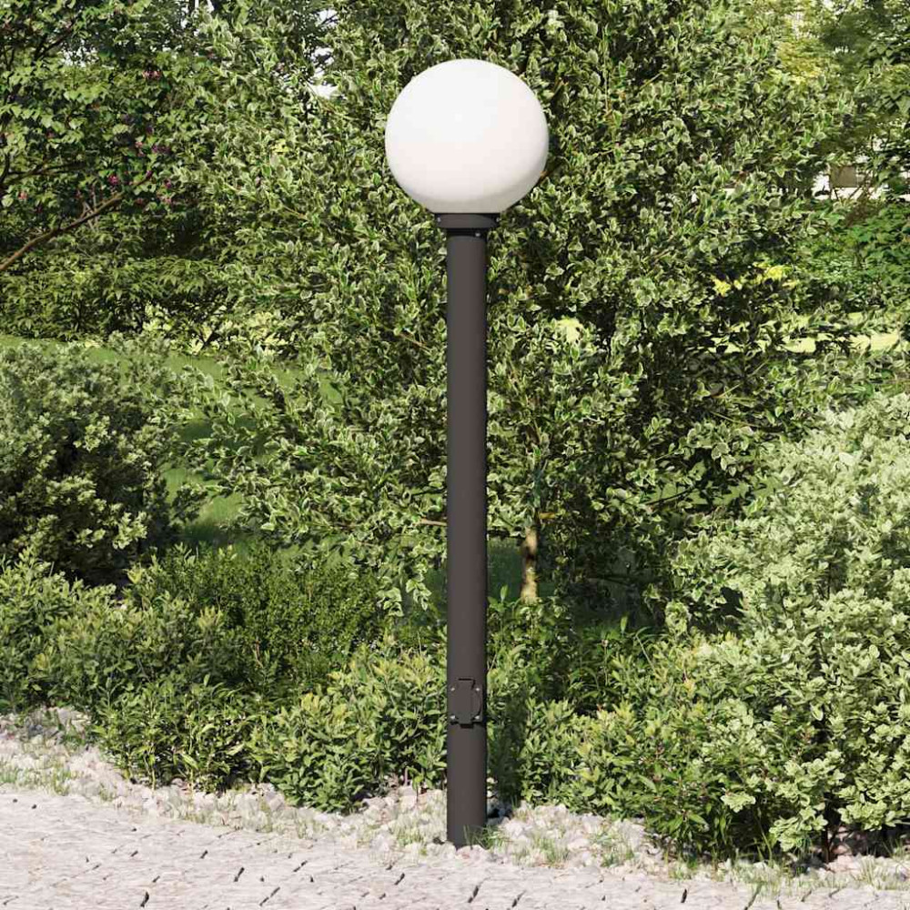 Produktbild för Pollare med uttag 120 cm svart IP44