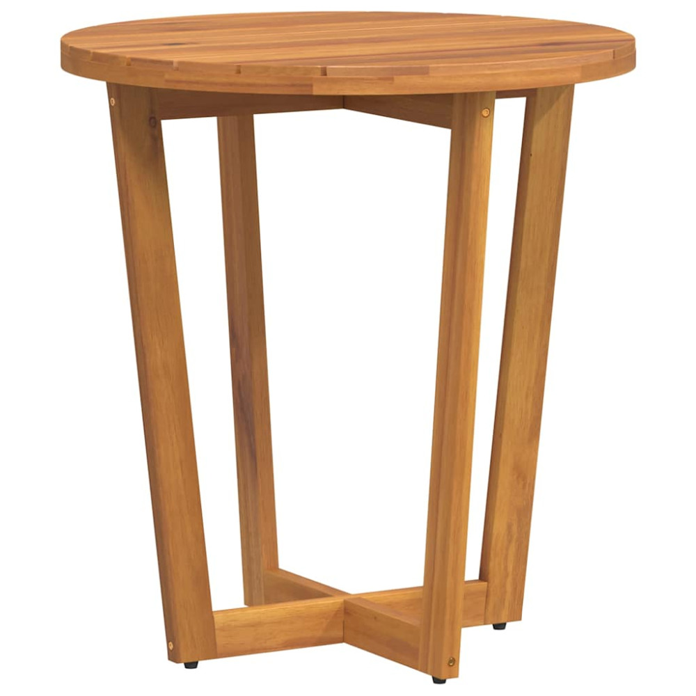 Produktbild för Sidobord för trädgården runt Ø70x75 cm massivt trä akacia