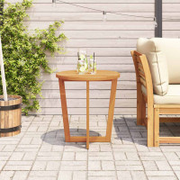 Produktbild för Sidobord för trädgården runt Ø70x75 cm massivt trä akacia