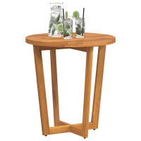 Produktbild för Sidobord för trädgården runt Ø70x75 cm massivt trä akacia